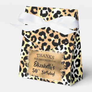 Leopard Print Faux Foil Favor Box
