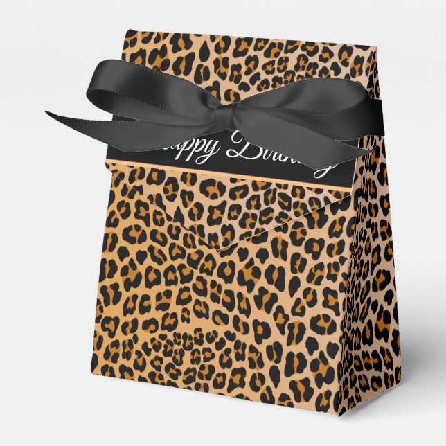 Leopard print favor box (Front Side)