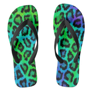 Leopard Print Flip Flops