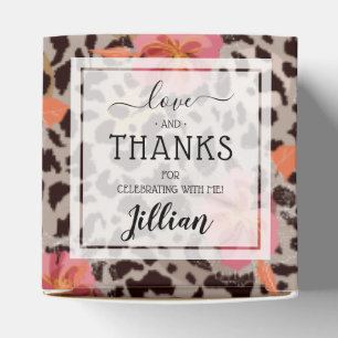 Leopard Print Floral Pattern Favor Box