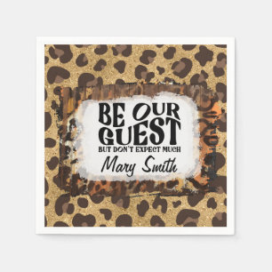 Leopard print for birthday Party with your name Napkin