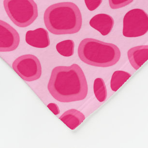 Leopard Print - Fuchsia and light pink Fleece Blanket