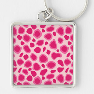 Leopard Print - Fuchsia and light pink Keychain