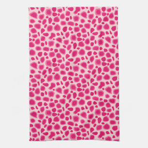 Leopard Print - Fuchsia and light pink Kitchen Towel