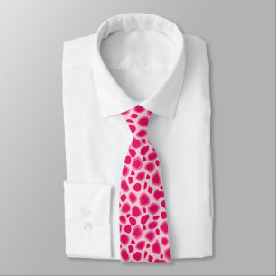 Leopard Print - Fuchsia and light pink Tie