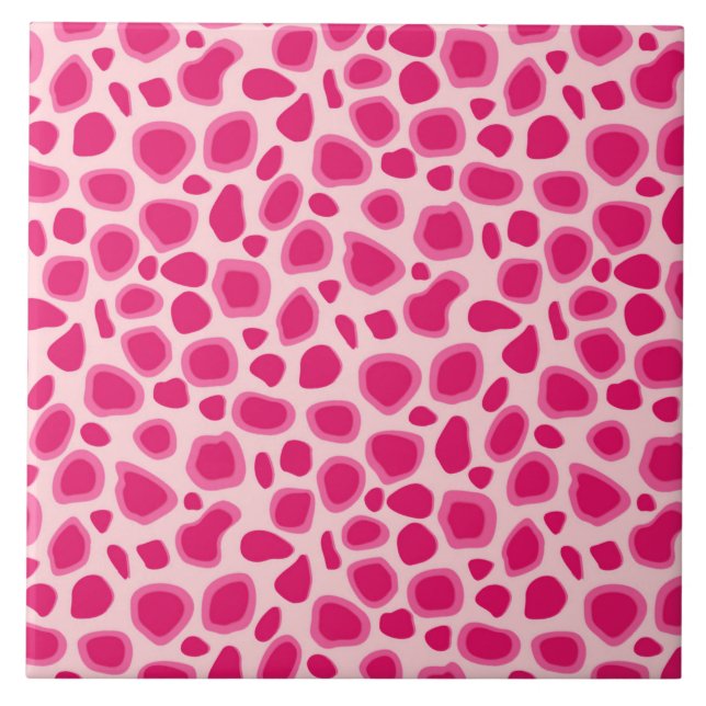 Leopard Print - Fuchsia and light pink Tile (Front)