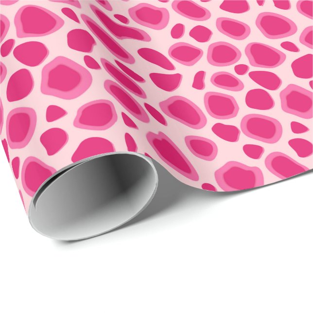 Leopard Print - Fuchsia and light pink Wrapping Paper (Roll Corner)