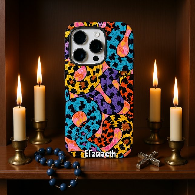 Leopard Print Funk: Colourful Waves Case-Mate iPhone Case (Creator Uploaded)