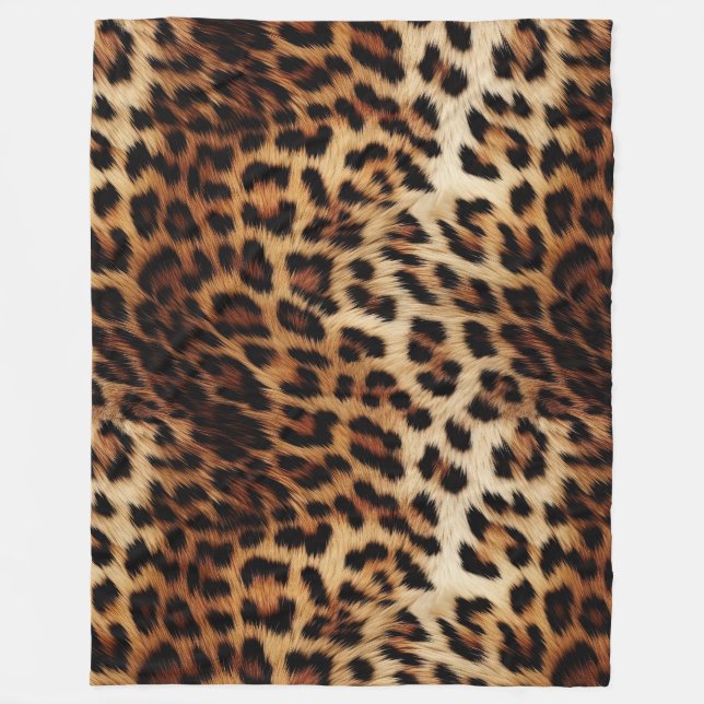 Leopard Print Fur Fleece Blanket (Front)