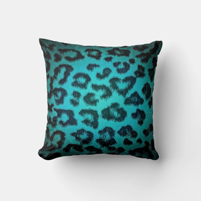 Leopard Print Fur Throw Pillow (Front)