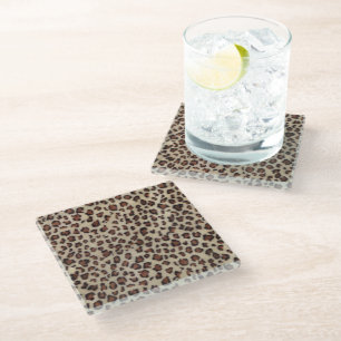 Leopard Print Glass Coaster