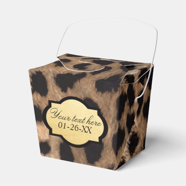 Leopard Print Gold Foil Take out Party Favour Boxe Favor Box (Front Side)