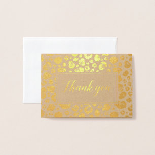 Leopard Print Gold Foil Thank You Card