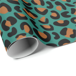 Leopard Print Graduation Gift Dark Green Seamless Wrapping Paper