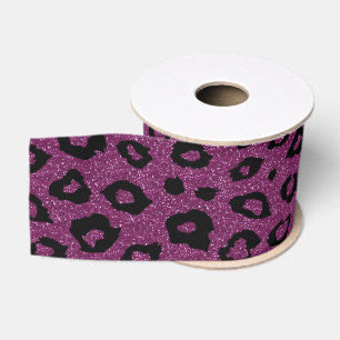 Leopard print grosgrain ribbon
