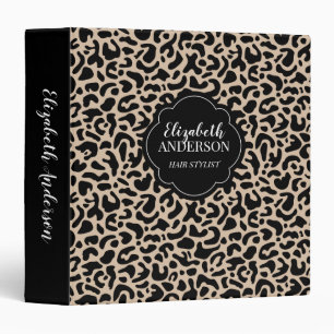 Leopard Print Hair Stylist Beauty Salon Binder