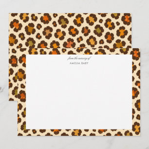 Leopard print halloween Baby shower notecard