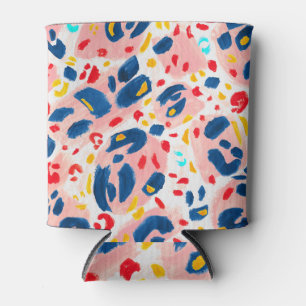 Leopard print: hand-painted watercolor. can cooler