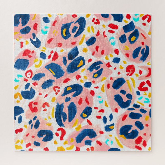 Leopard print: hand-painted watercolor. jigsaw puzzle (Vertical)