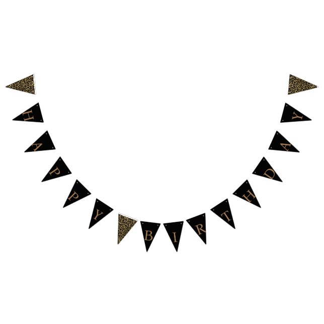 Leopard Print Happy Birthday Bunting Flags (All)