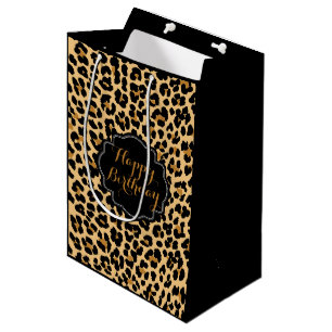 Leopard Print Happy Birthday Gift Bag