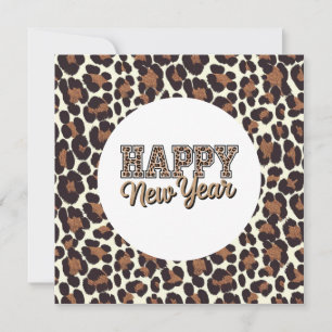 Leopard Print Happy New Year Card