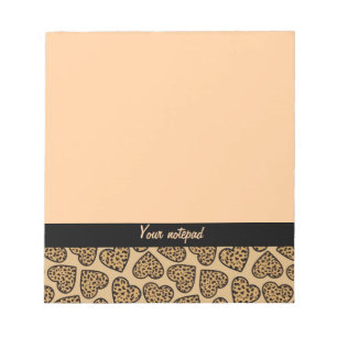 Leopard print hearts Notepad