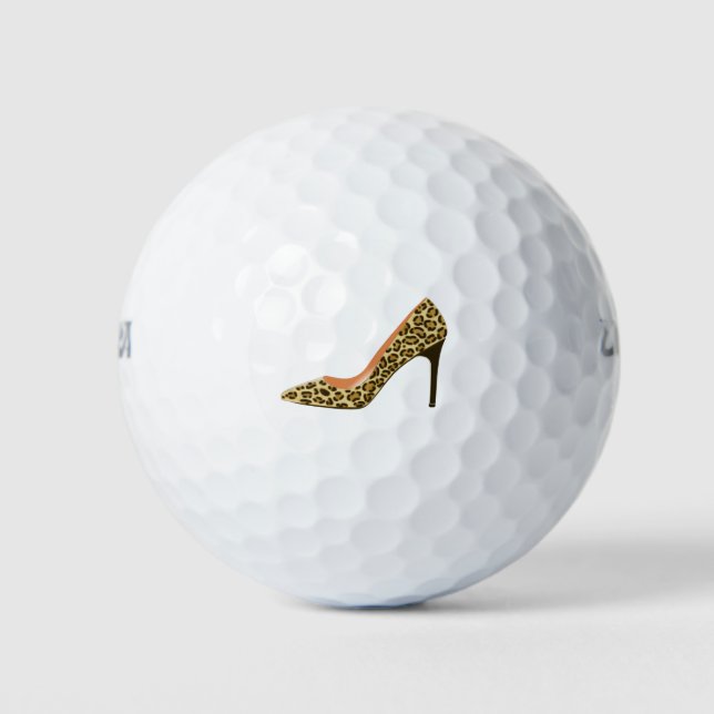 Leopard Print High Heel Shoe Golf Balls (Front)