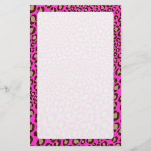 Leopard Print/hot pink/Add background colour!! Stationery