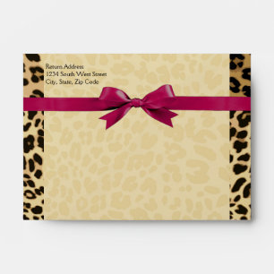 Leopard Print Hot Pink Girl Matching Envelope