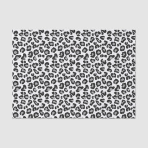 Leopard Print in Black and White with Gray / Grey Tissue Paper
