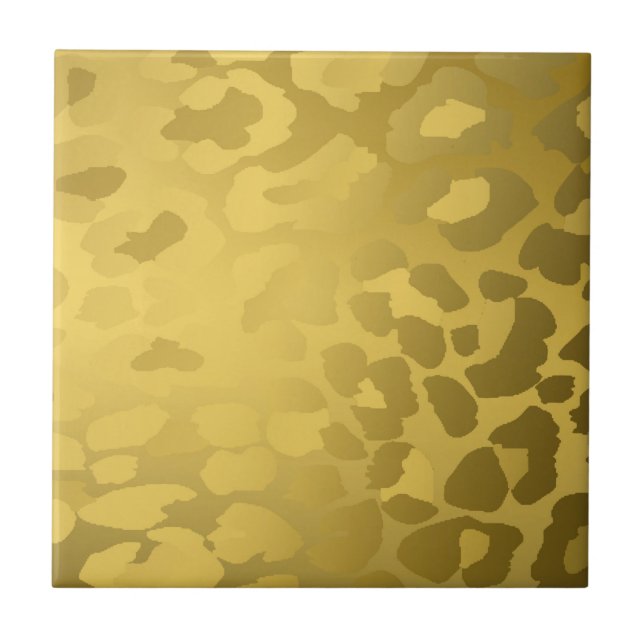 Leopard Print In Gold Tile (Front)