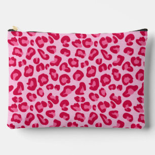 Leopard Print in Pastel Pink, Hot Pink and Fuchsia Accessory Pouch