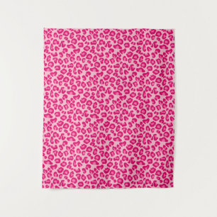 Leopard Print in Pastel Pink, Hot Pink and Fuchsia Tapestry