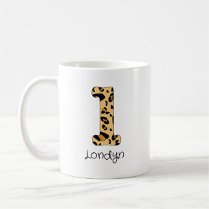 Leopard Print Initial l Lowercase and Name Coffee Mug