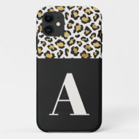Leopard print initial typography bold modern gold