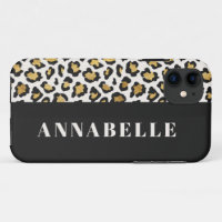 Leopard print initial typography bold modern gold