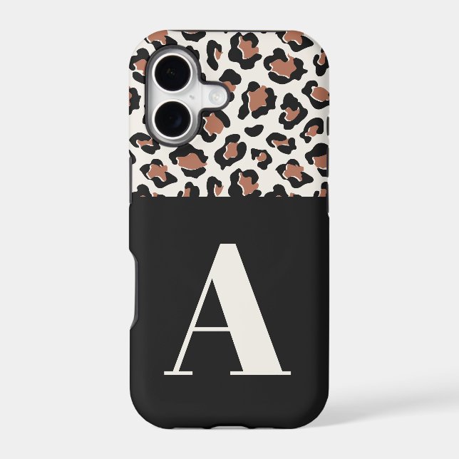 Leopard print initial typography modern terracotta (Back)