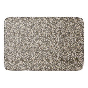 Leopard Print INITIALS Neutrals Chic Animal Fun Bath Mat