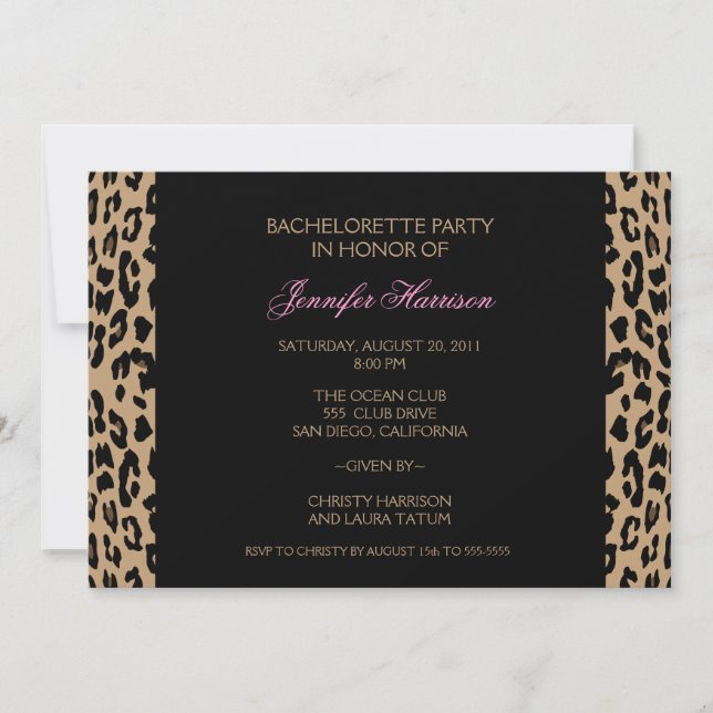 Leopard Print Invitation (Front)