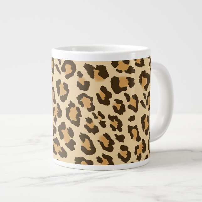 Leopard Print Jumbo Coffee Mug (Front Right)