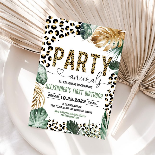 Leopard Print Jungle Birthday Invitation (Creator Uploaded)