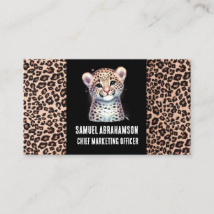 Leopard Print Kawaii Premier Business Card