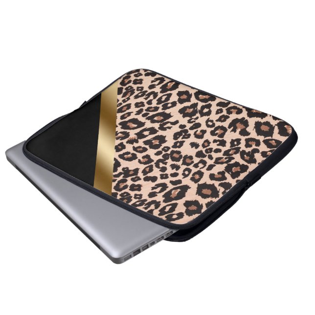 Leopard Print Laptop Sleeve (Front Bottom)
