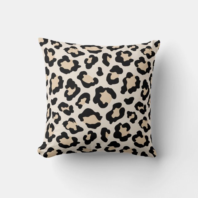 Leopard print lavender throw pillow (Front)