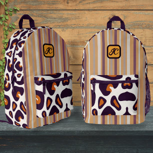 Leopard Print Lefty Backpack with Monogram Kids