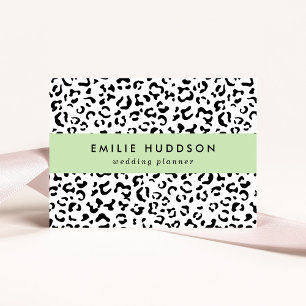Leopard Print, Leopard Spots, Black And White Business Card