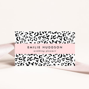 Leopard Print, Leopard Spots, Black And White Business Card