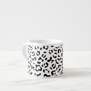 Leopard Print, Leopard Spots, Black And White Espresso Cup