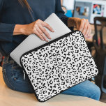 Leopard Print, Leopard Spots, Black And White Laptop Sleeve<br><div class="desc">Elegant,  stylish and sophisticated leopard pattern in black and white colour. Modern and trendy gift,  perfect for the animal print lover in your life.</div>